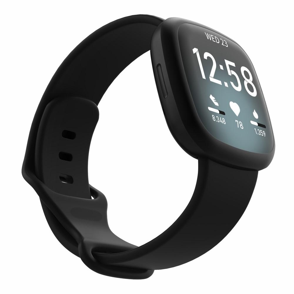 Silikonarmband Fitbit Versa 3/Sense svart (Small)