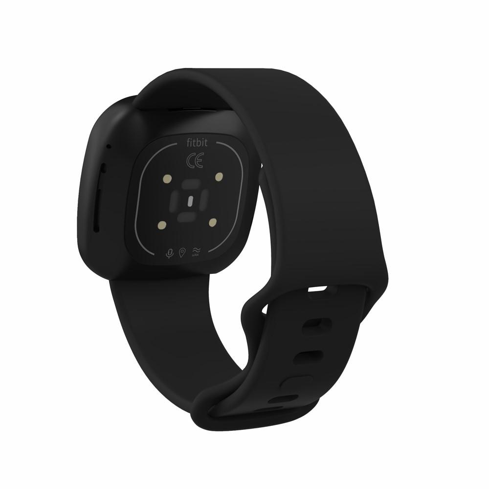 Silikonarmband Fitbit Versa 3/Sense svart (Small)