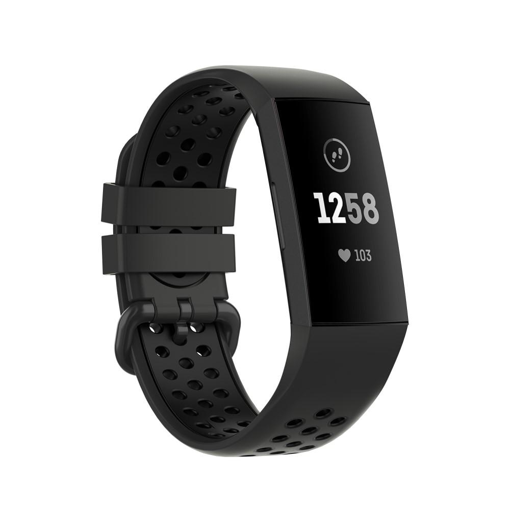 Silikonarmband Sport Fitbit Charge 3/4 mörkgrå