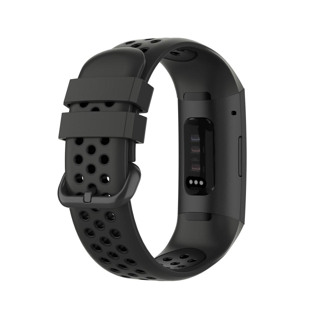 Silikonarmband Sport Fitbit Charge 3/4 mörkgrå