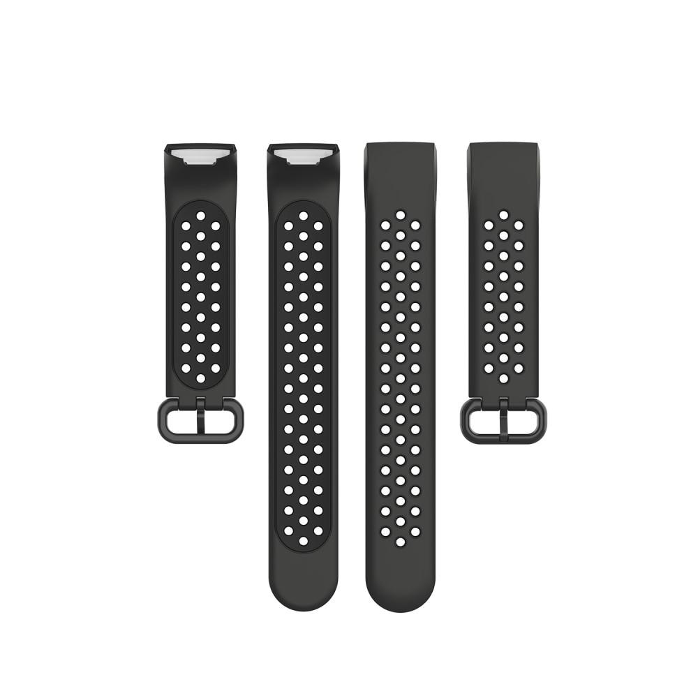 Silikonarmband Sport Fitbit Charge 3/4 mörkgrå