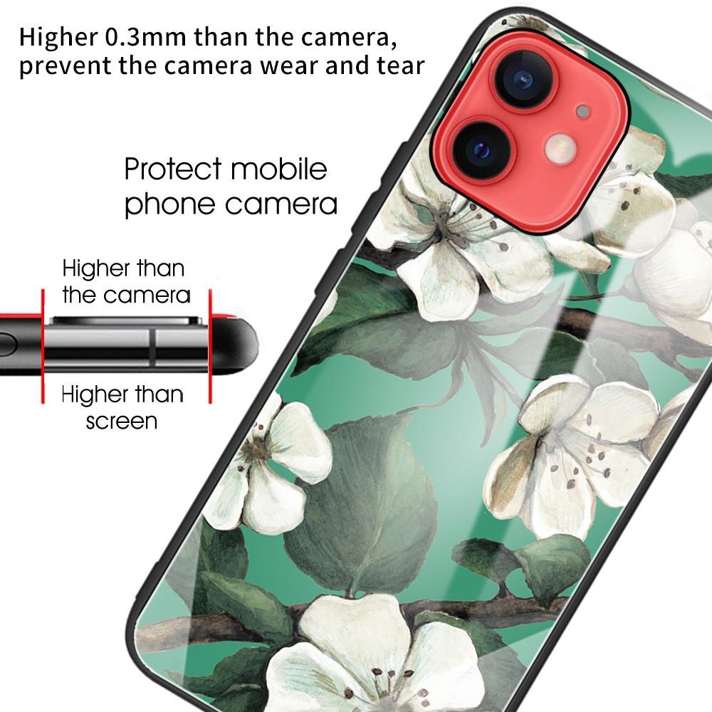Skal Härdat Glas iPhone 12 Mini blommor