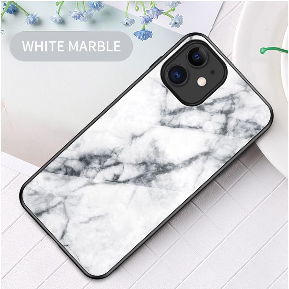 Skal Härdat Glas iPhone 12 Mini vit marmor