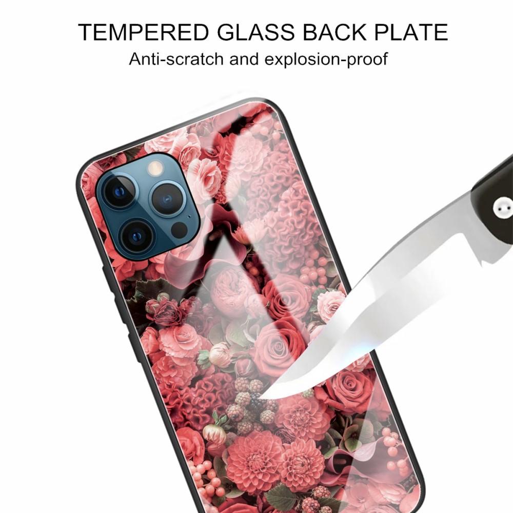 Skal Härdat Glas iPhone 12 Pro Max rosor