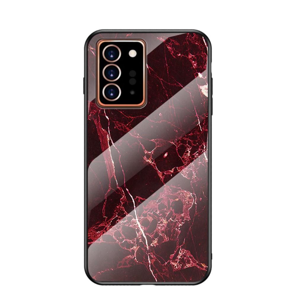Skal Härdat Glas Samsung Galaxy Note 20 Ultra röd marmor