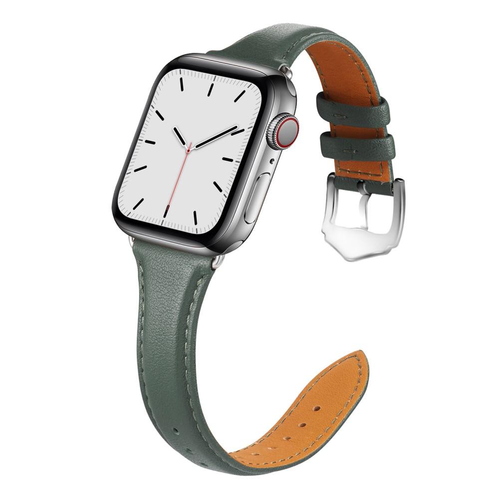 Slim Läderarmband Apple Watch Ultra 49mm grön