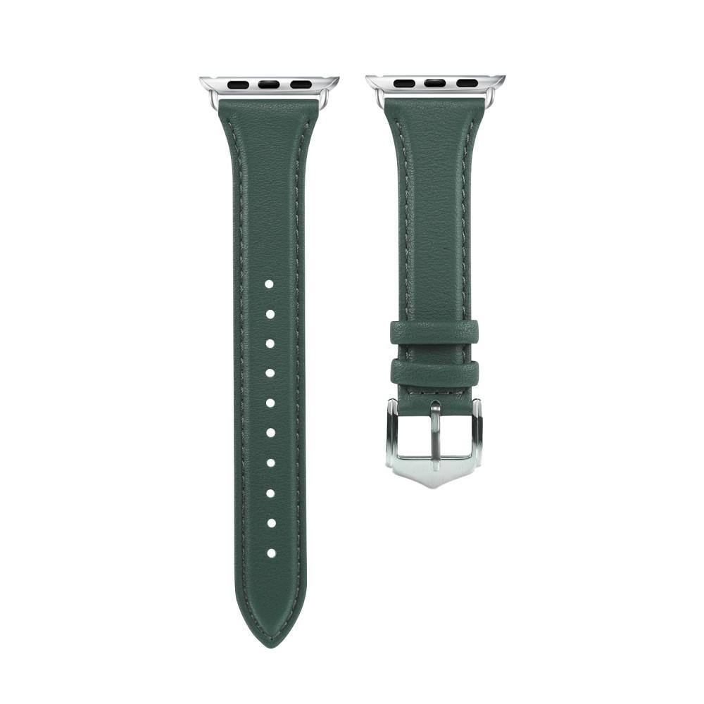 Slim Läderarmband Apple Watch Ultra 49mm grön