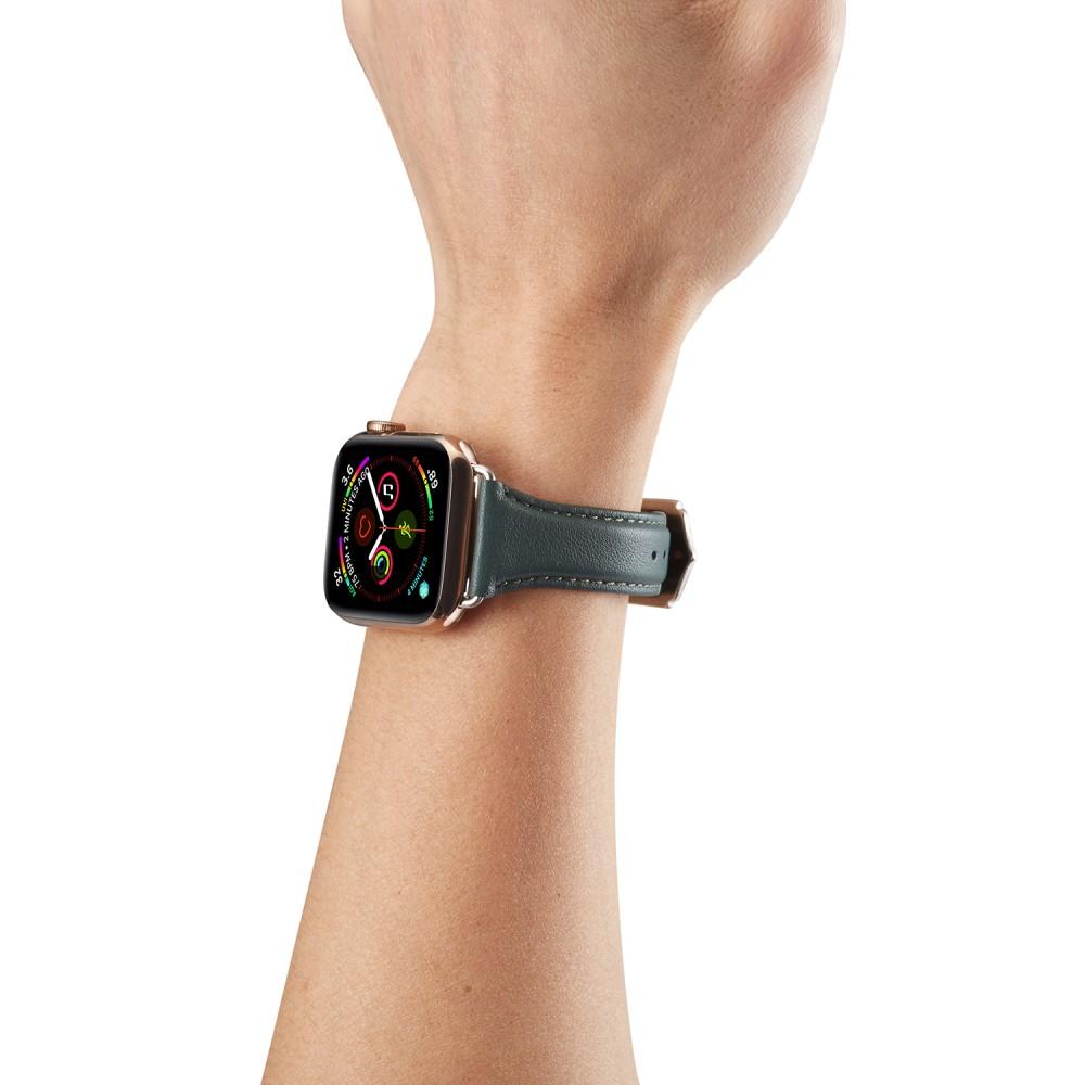 Slim Läderarmband Apple Watch 41mm Series 8 grön