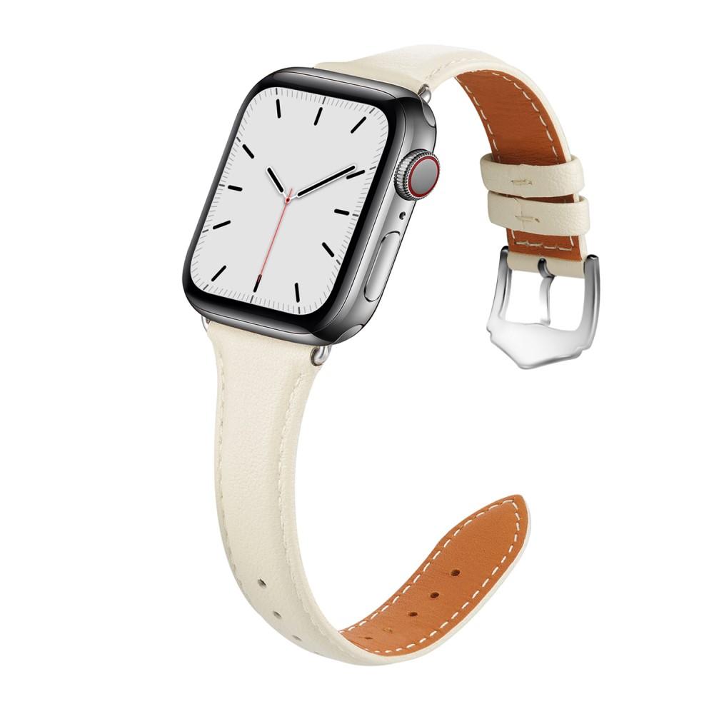 Slim Läderarmband Apple Watch 45mm Series 9 beige