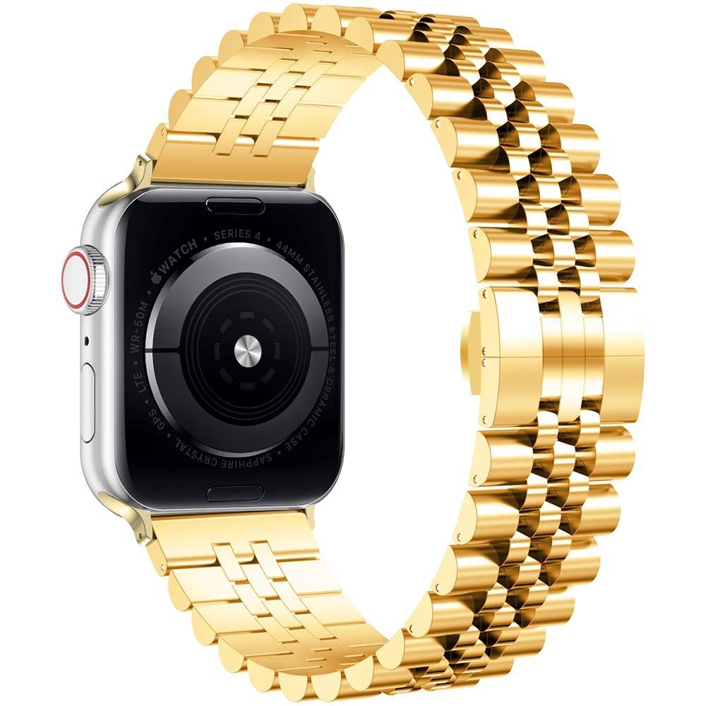 Stainless Steel Bracelet Apple Watch 45mm Series 9 guld