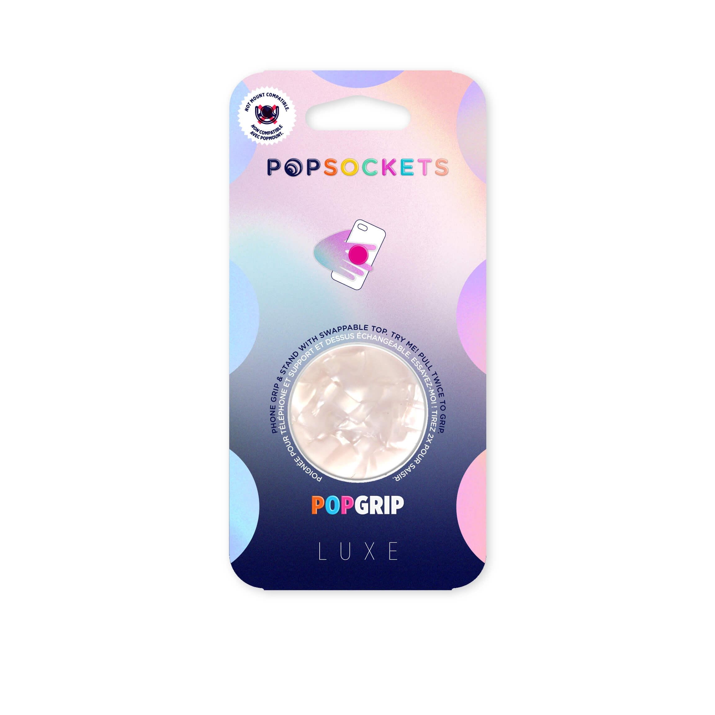 PopGrip Luxe Hållare/ställ - Acetate Pearl White