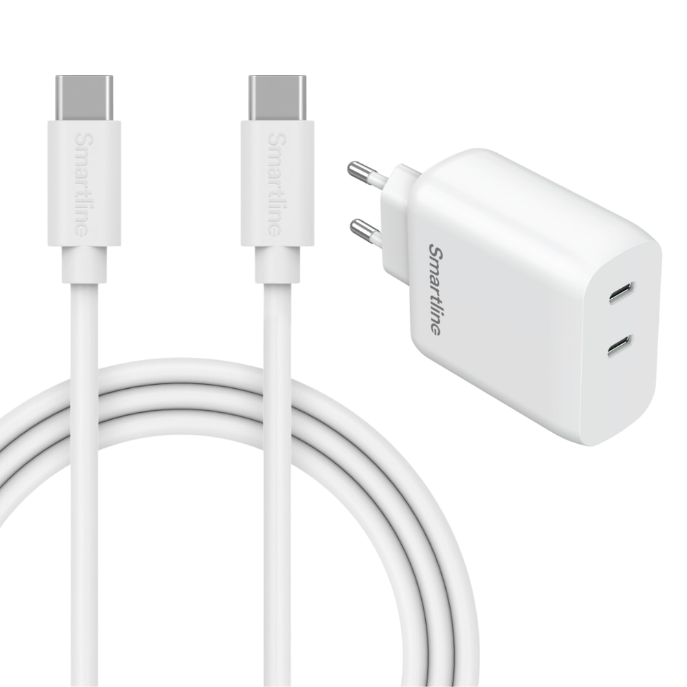 Premiumladdare Samsung Galaxy S24 Ultra - 2 meter sladd & Dual väggladdare USB-C 35W