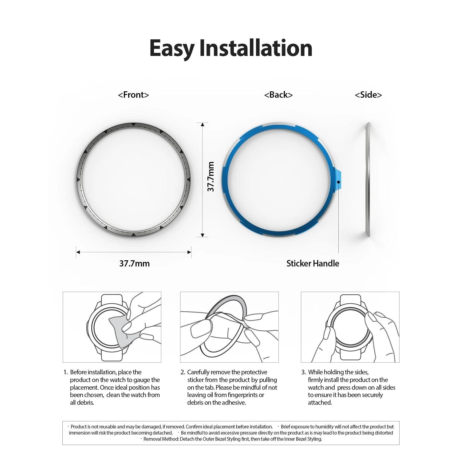 Inner Bezel Styling Galaxy Watch 46mm/Gear S3 Silver