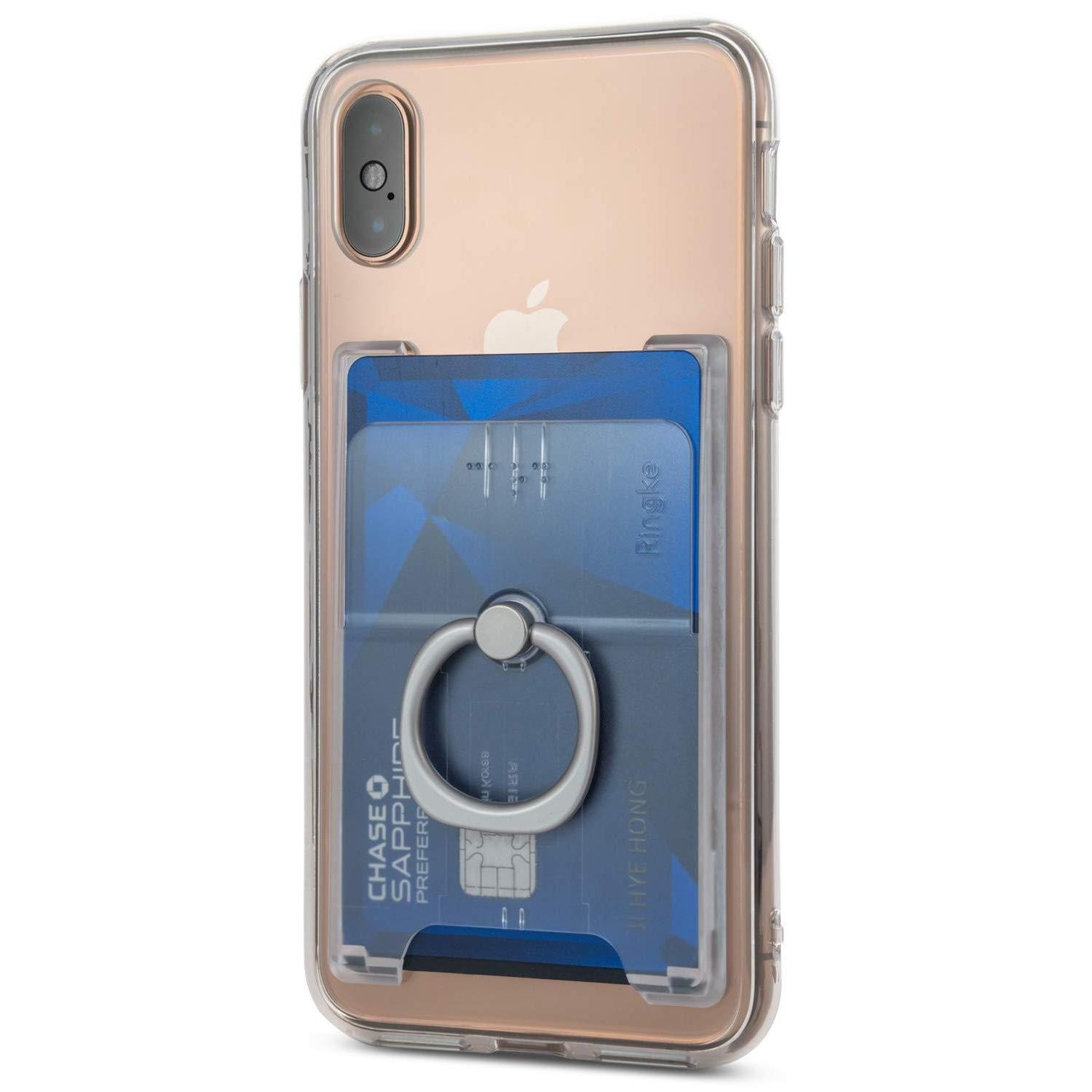 Ring Slot Card Holder Clear Mist