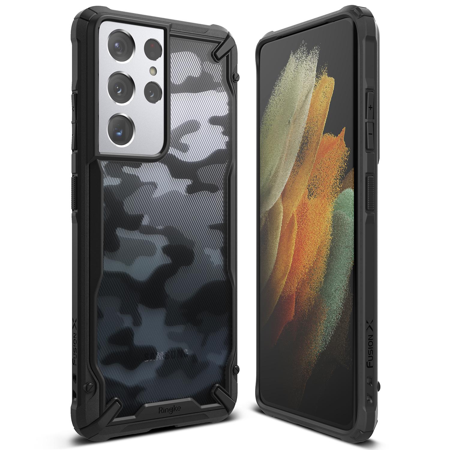 Fusion X Design Case Galaxy S21 Ultra Camo Black