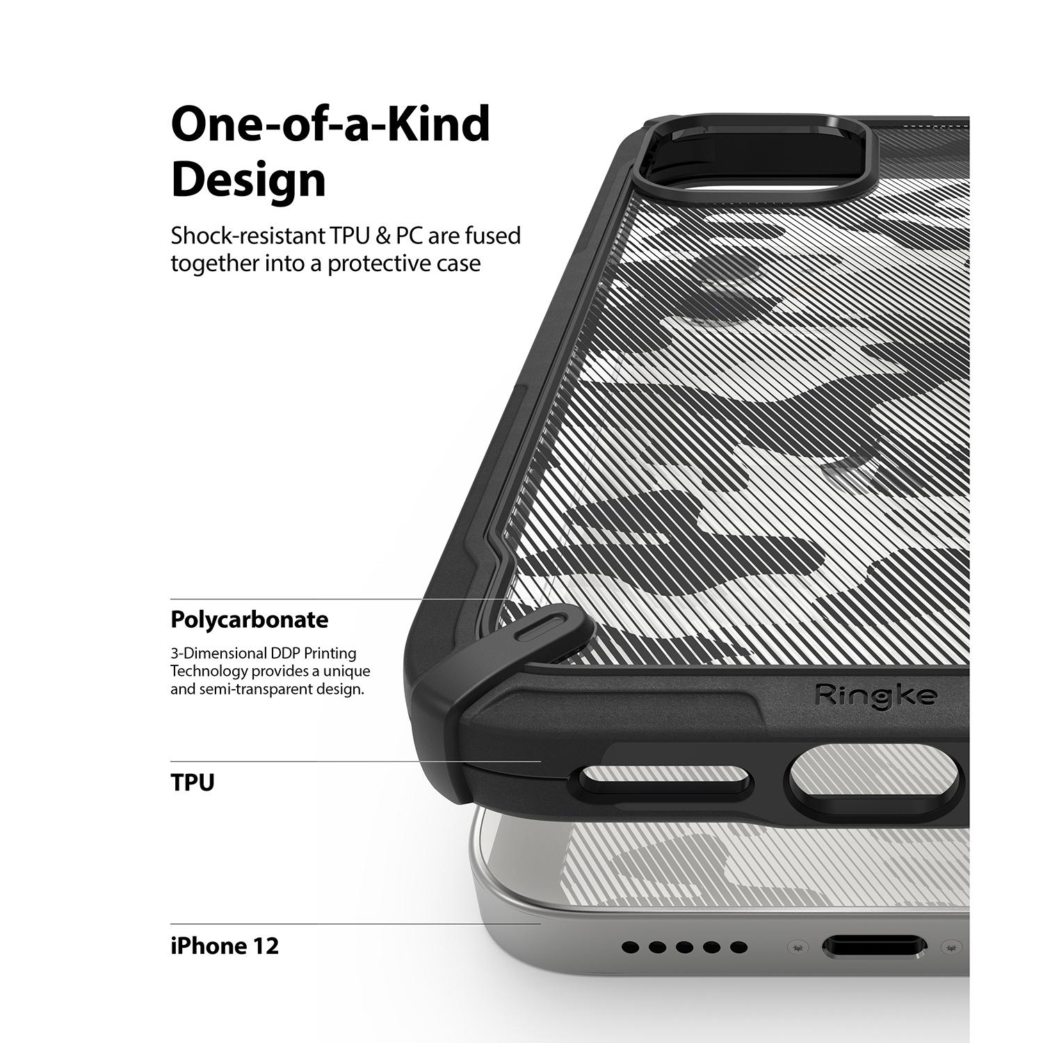 Fusion X Design Case iPhone 12/12 Pro Camo Black