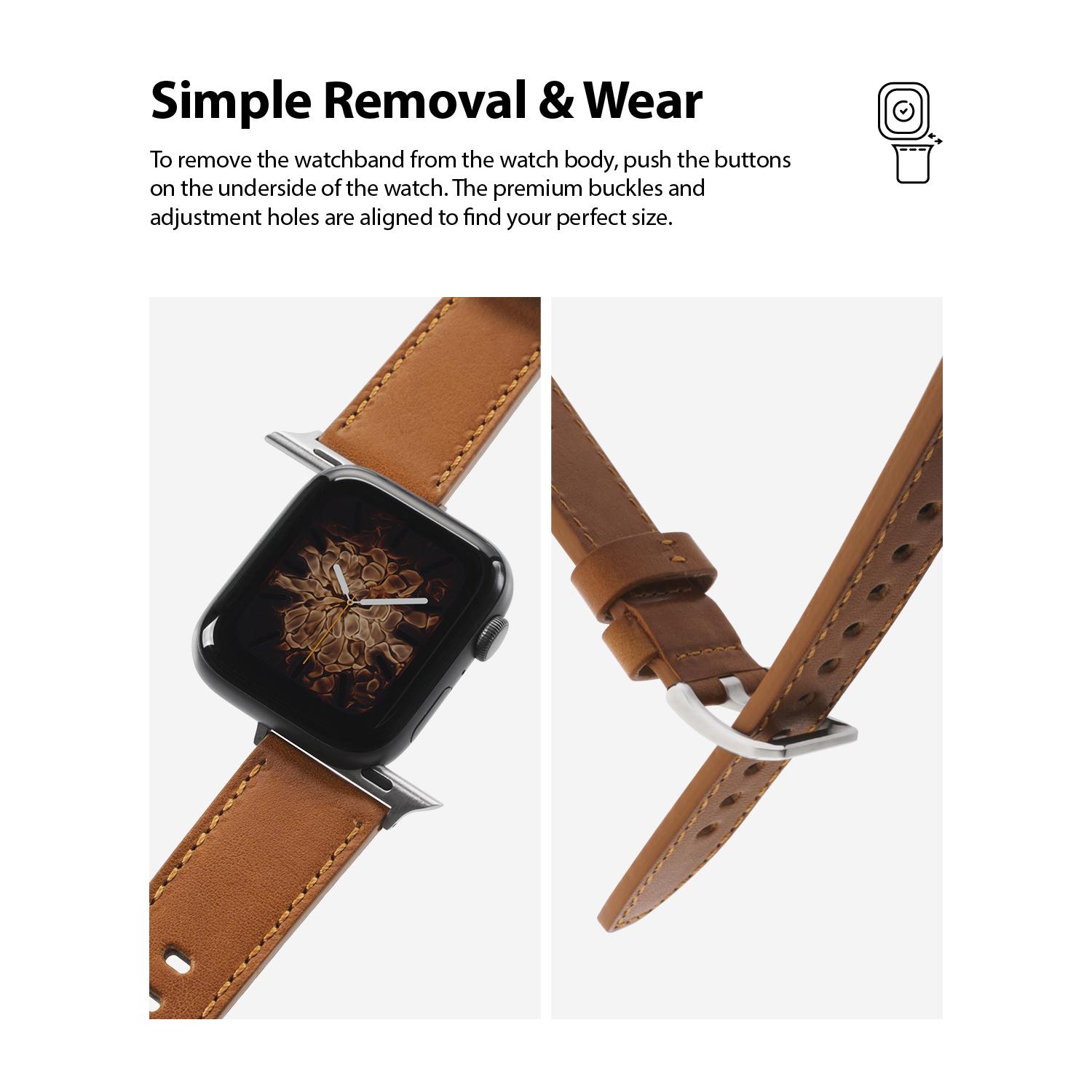 Leather One Armband Apple Watch 42/44/45 mm Brown