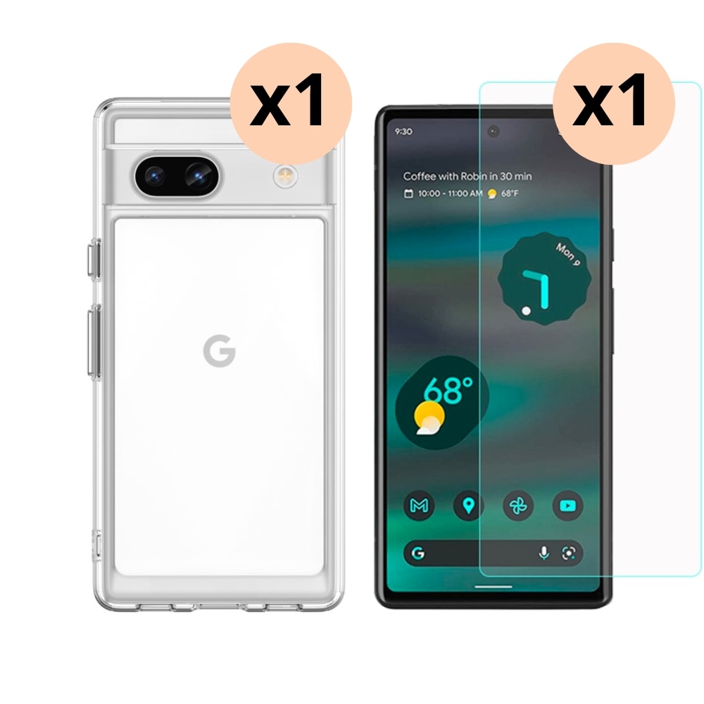 Google Pixel 7a Kit med Skal och Skärmskydd