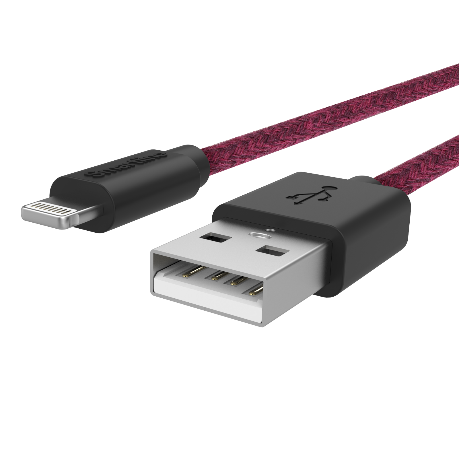 Fuzzy USB-kabel Lightning 2m Lila