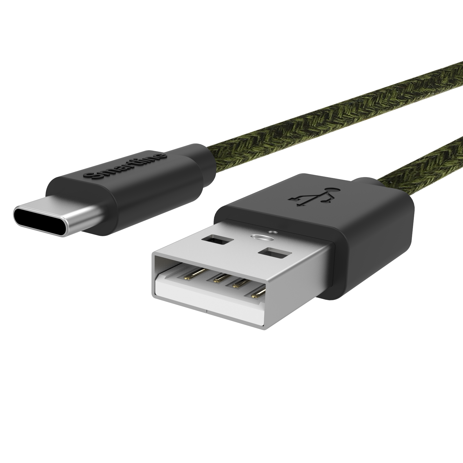 Fuzzy USB-kabel USB-C 2m Grön