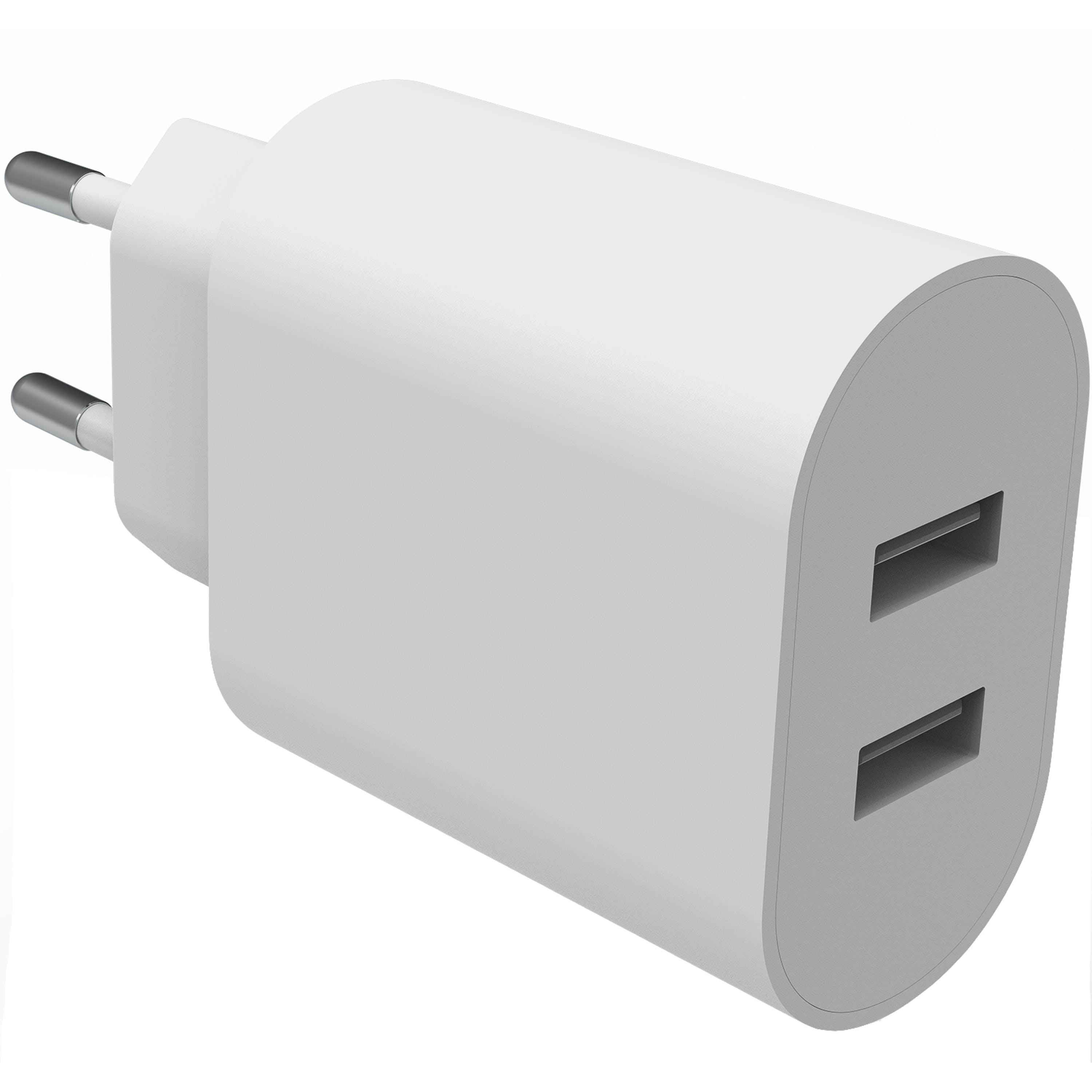 USB Väggladdare Dual 4.8A Vit