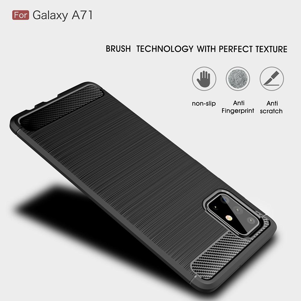 Samsung Galaxy A71 Skal TPU Brushed Svart