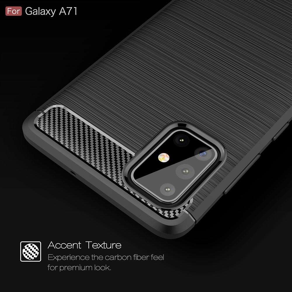 Samsung Galaxy A71 Skal TPU Brushed Svart