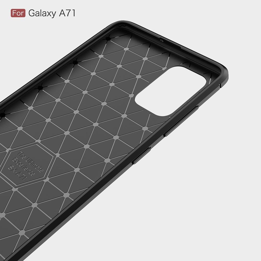 Samsung Galaxy A71 Skal TPU Brushed Svart