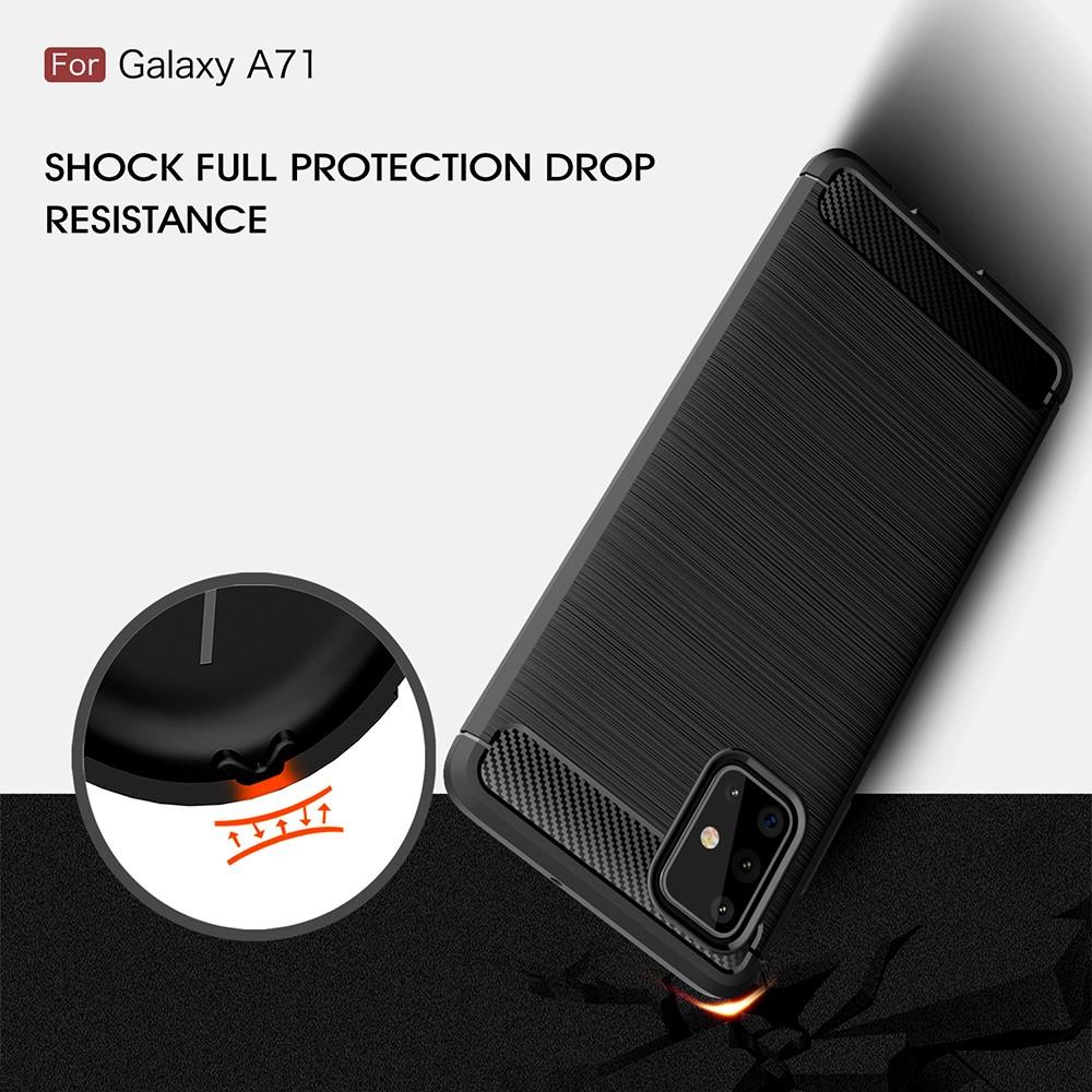 Samsung Galaxy A71 Skal TPU Brushed Svart