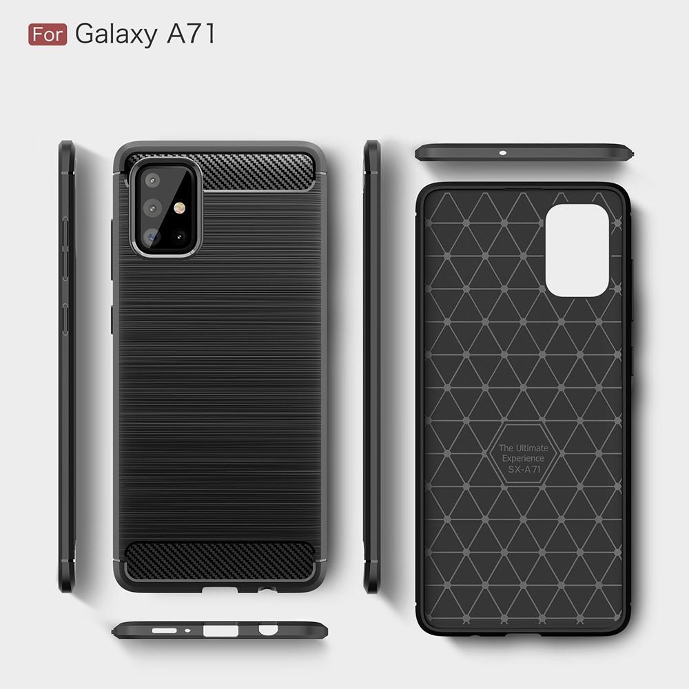 Samsung Galaxy A71 Skal TPU Brushed Svart