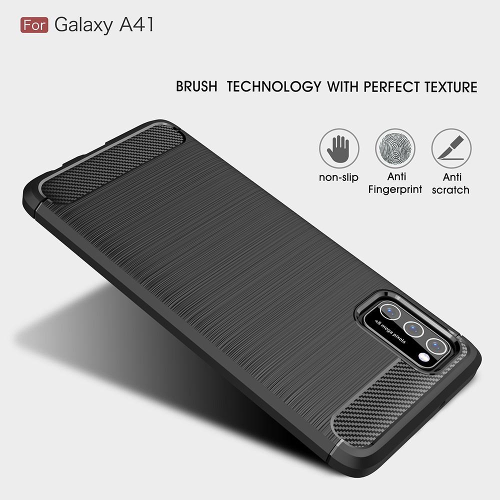 Samsung Galaxy A41 Skal TPU Brushed Svart