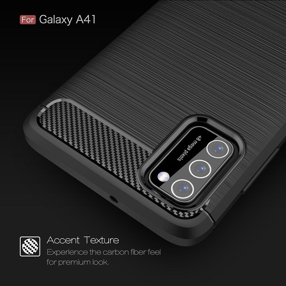 Samsung Galaxy A41 Skal TPU Brushed Svart