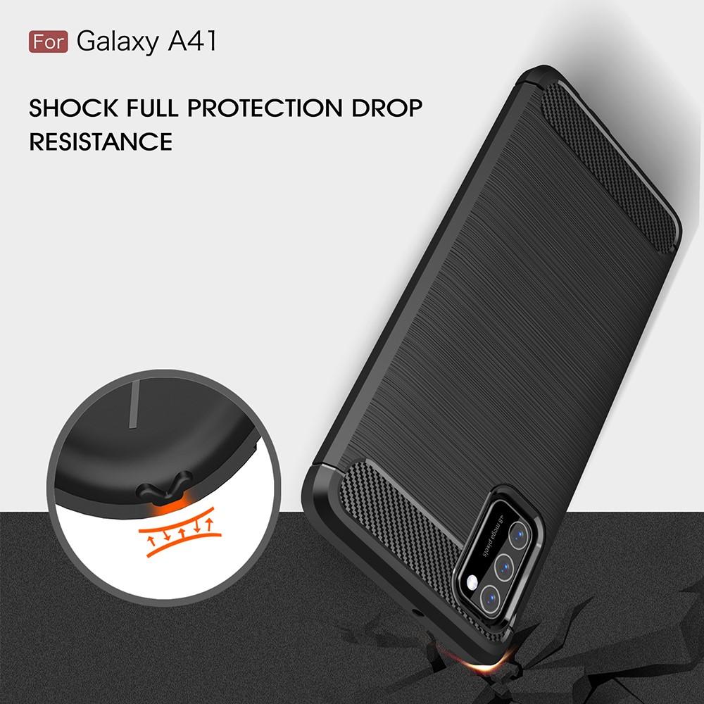 Samsung Galaxy A41 Skal TPU Brushed Svart