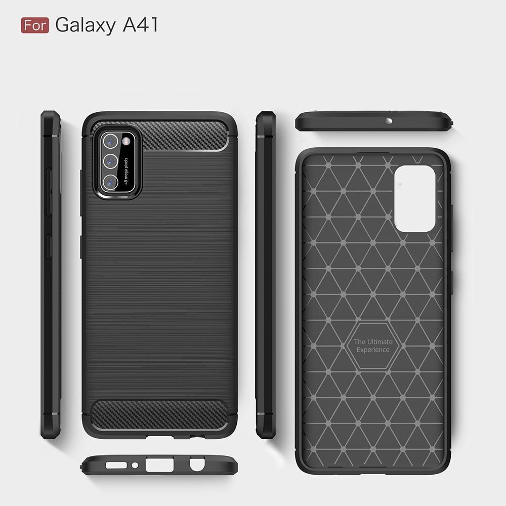 Samsung Galaxy A41 Skal TPU Brushed Svart