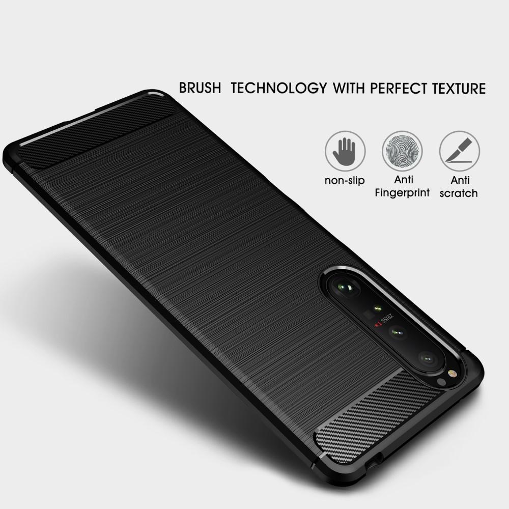 Sony Xperia 1 III Skal TPU Brushed Svart