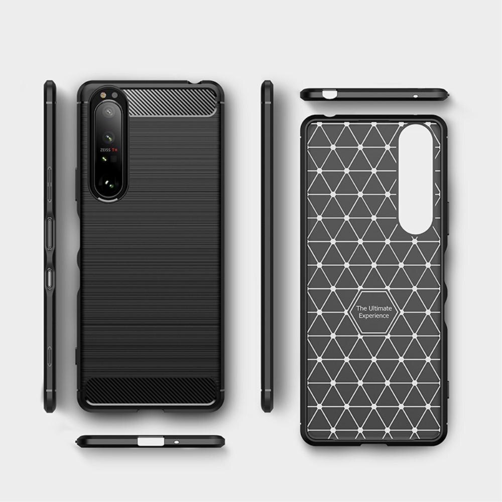 Sony Xperia 1 III Skal TPU Brushed Svart