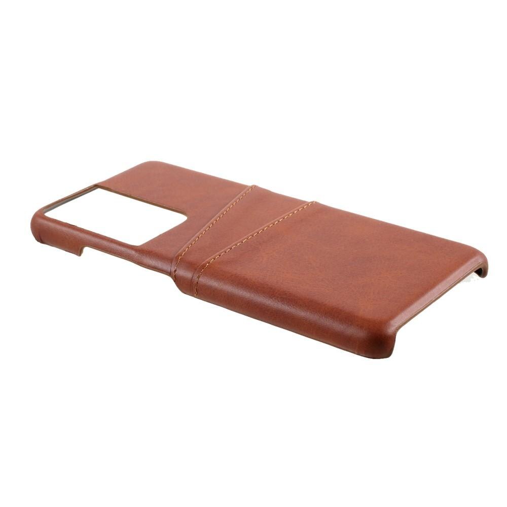 Card Slots Case Samsung Galaxy S21 Ultra brun