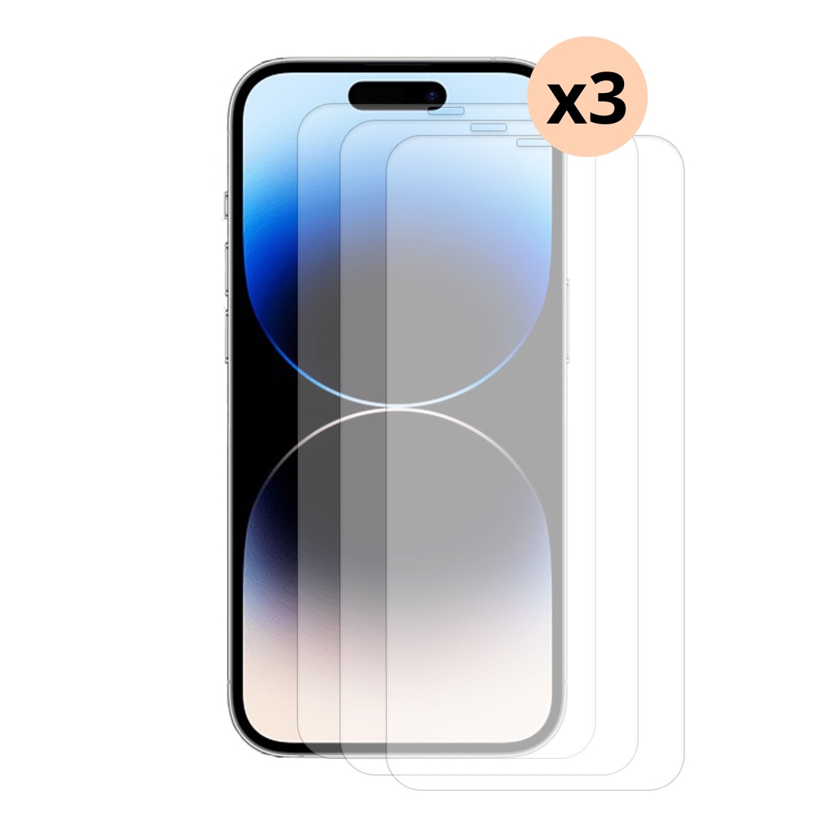 Kit iPhone 15 Plus, 3-pack Härdat Glas 0.3mm Skärmskydd