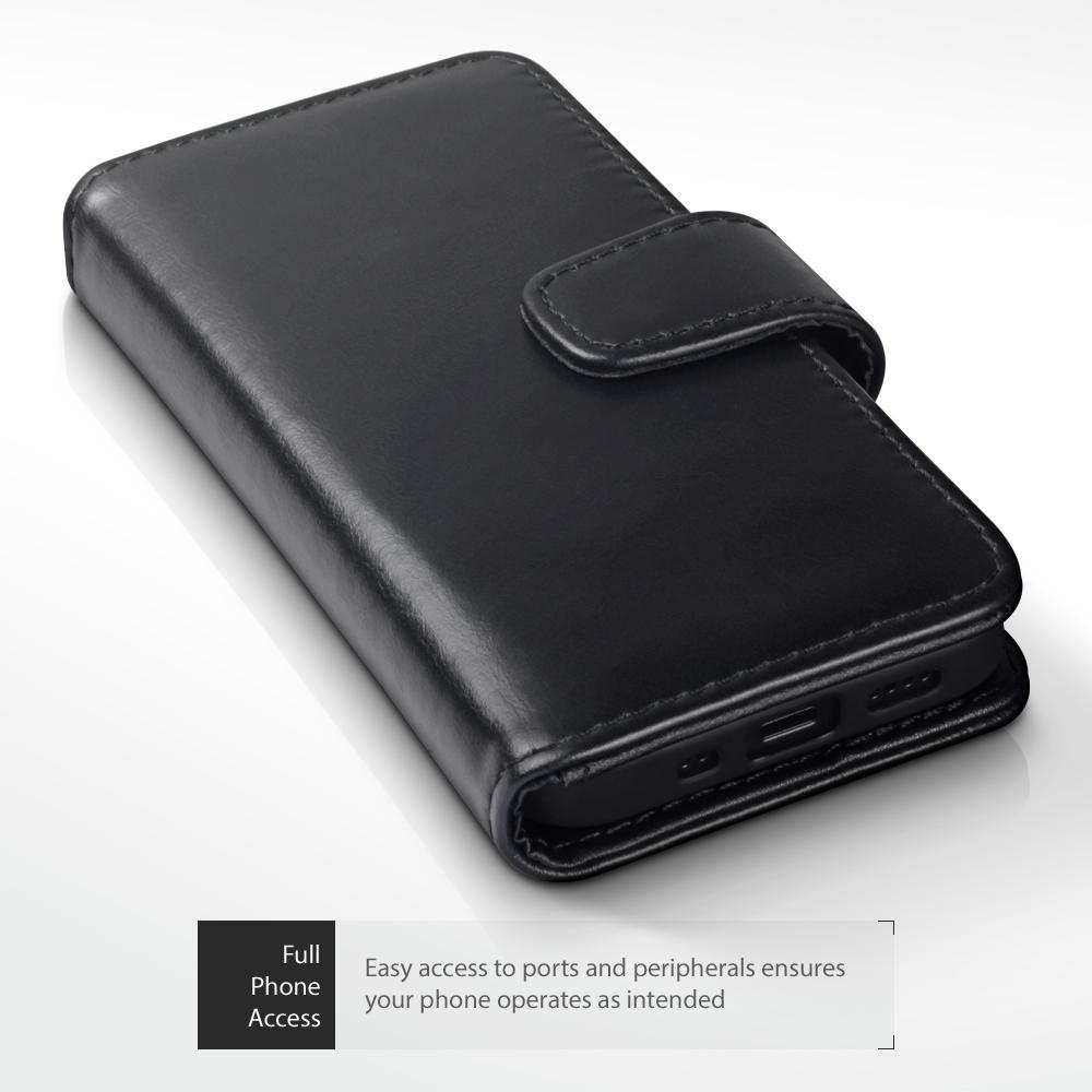 Äkta Läderplånbok iPhone 12 Mini svart