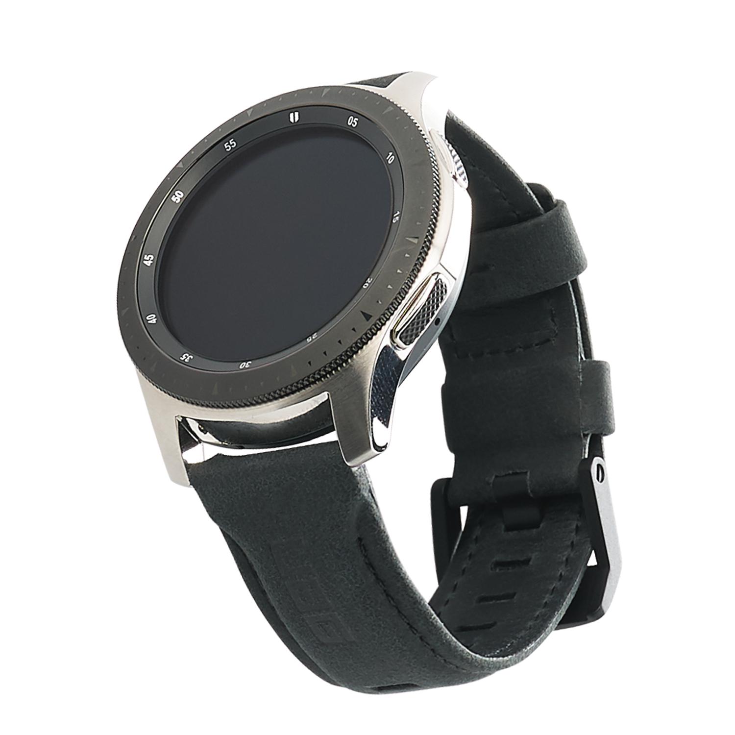 Leather Watch Strap Galaxy Watch 46mm Black