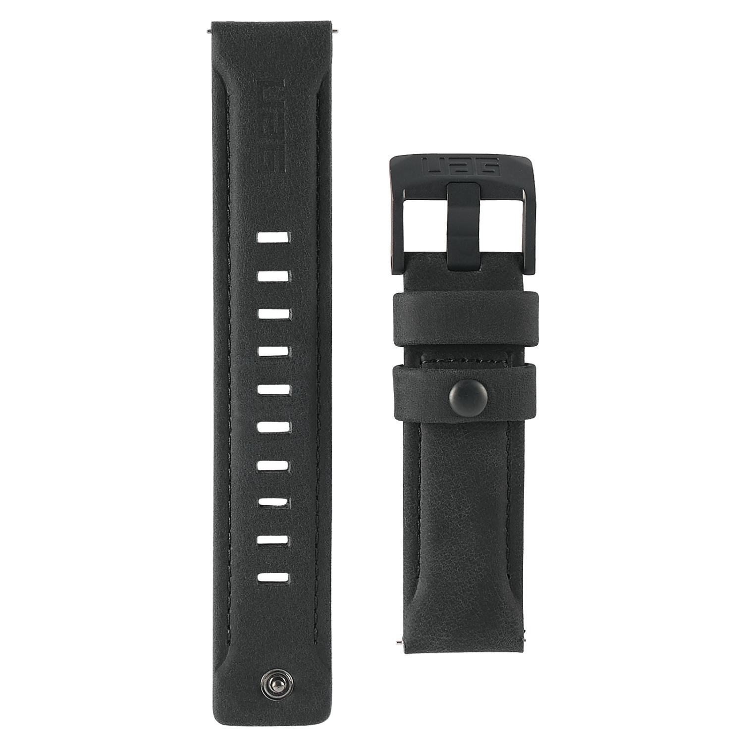 Leather Watch Strap Galaxy Watch 46mm Black