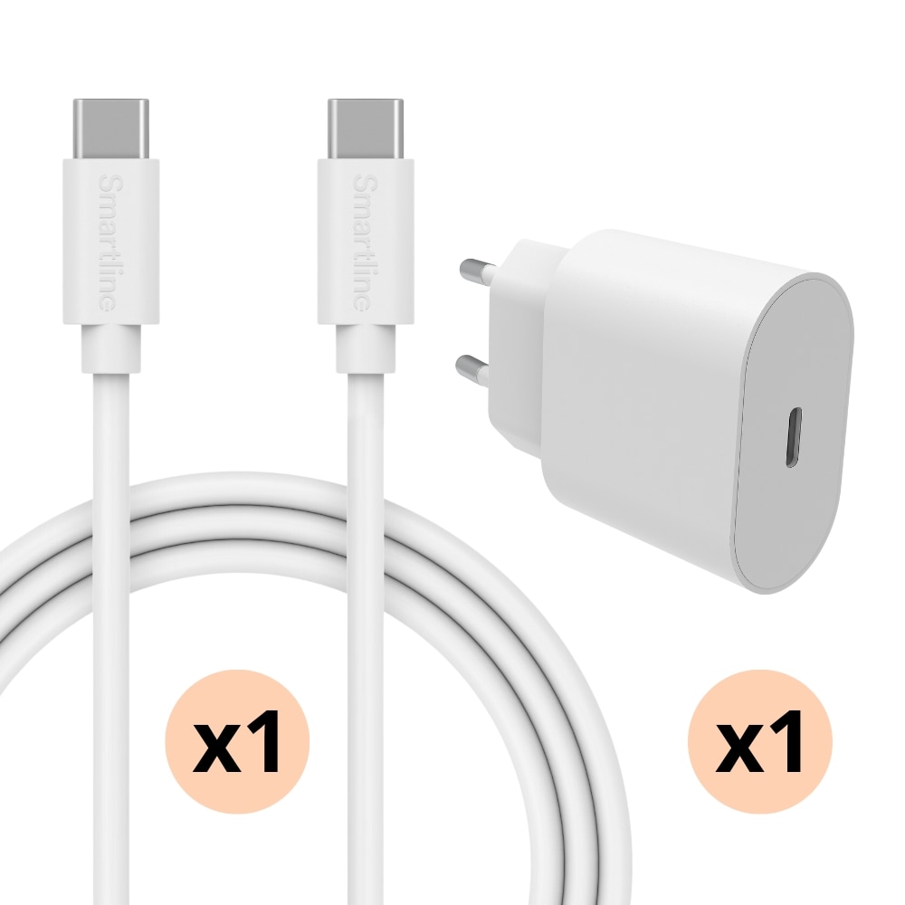 Komplett laddare Samsung Galaxy S24 Ultra - 2 meter sladd & väggladdare USB-C - Smartline