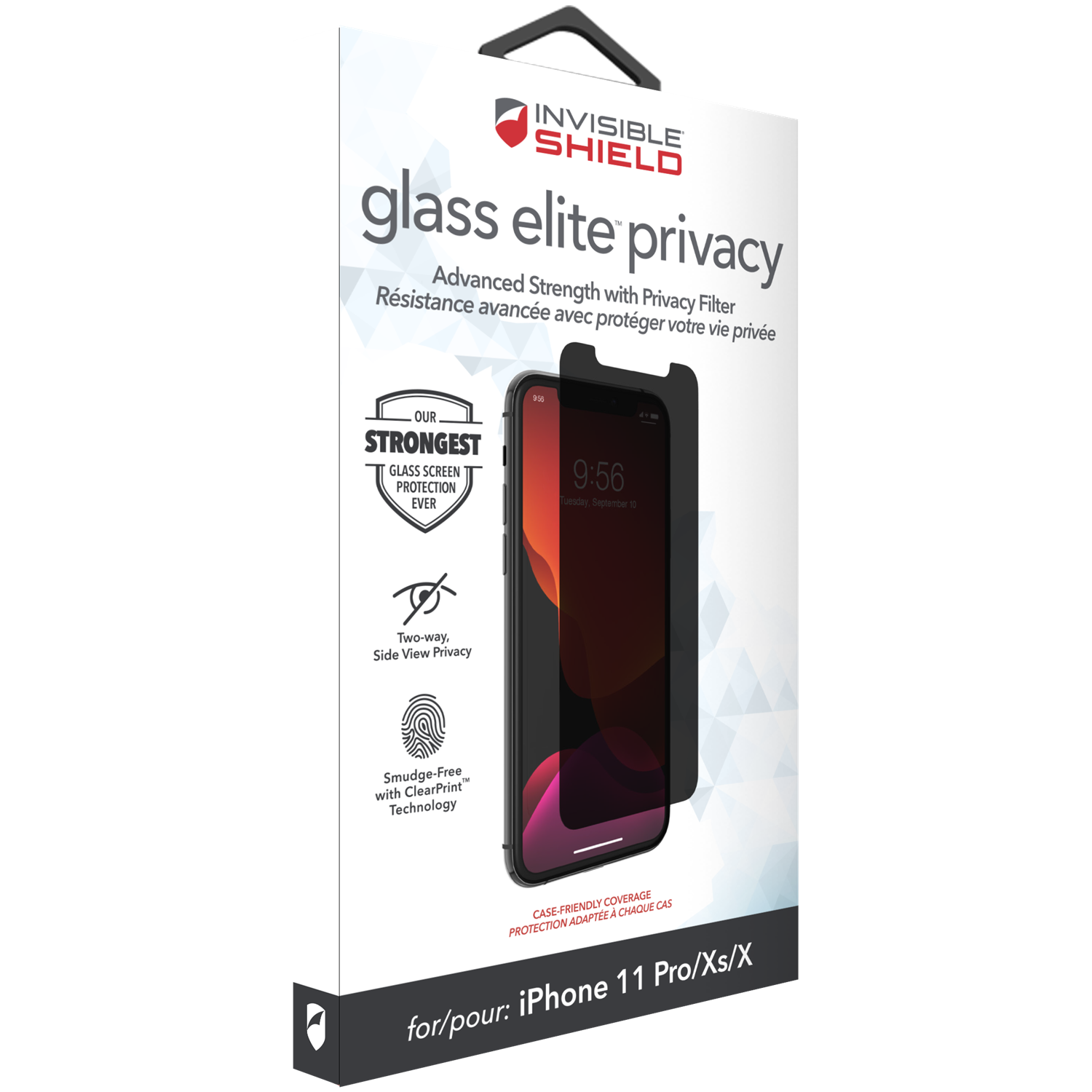 InvisibleShield Glass Elite Privacy iPhone X/XS/11 Pro