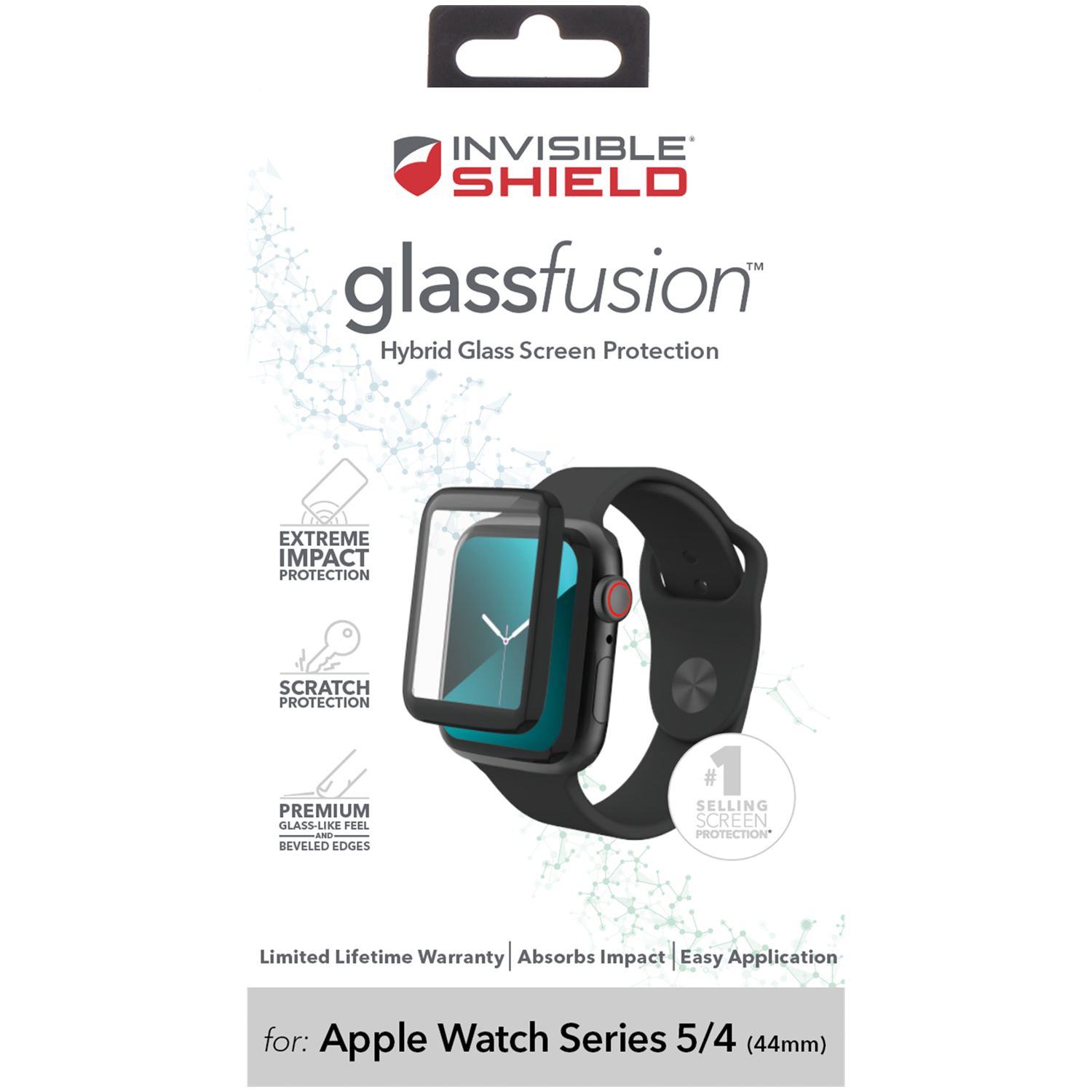 InvisibleShield GlassFusion Apple Watch 44mm Black
